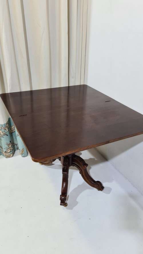 Victorian Walnut Foldover Table
