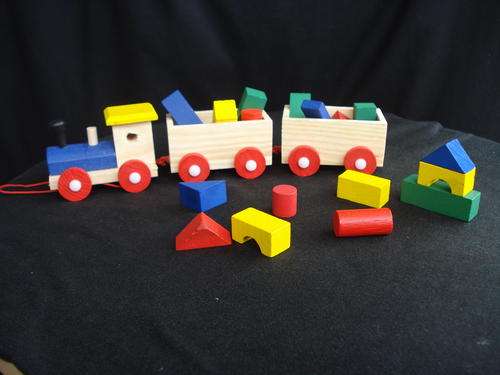 Wooden train with Building Blocks!!!!!!