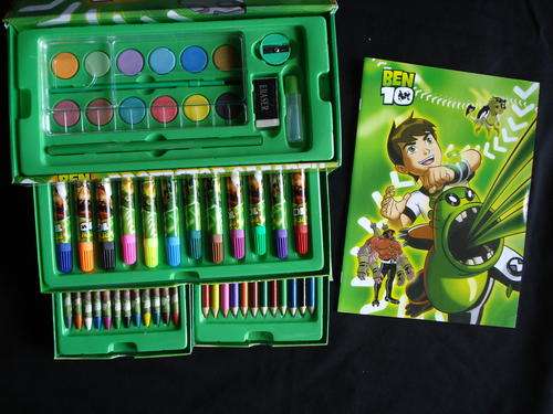 BEN 10 ART SET - 54 PIECE!!! +++ FREE COLOURING BOOK!!!