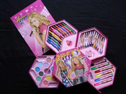 HANNAH MONTANA ART SET - 46 PIECE!!!+++ FREE COLOURING BOOK!!!