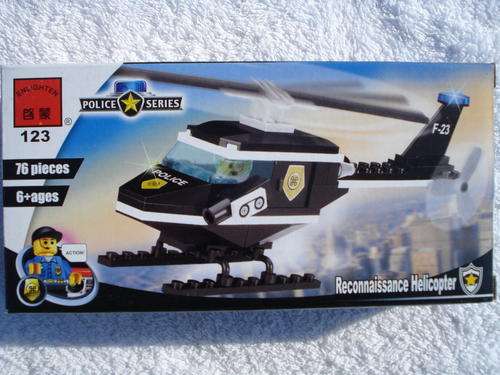 Lego Style Building Blocks - Police Recon Helicopter!!! (76pcs!!)