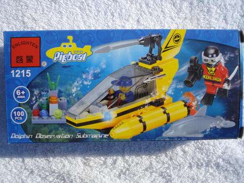 Lego Style Building Blocks: Dolphin Observation Submarine!!! (100pcs!!)