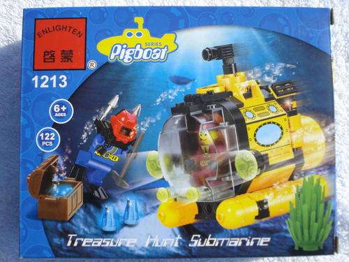 Lego Style Building Blocks: Treasure Hunt Submarine!!! (122pcs!!)