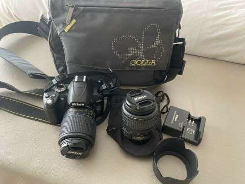 Nikon D3000 SLR Camera with 2 Lens With Battery and Carry bag