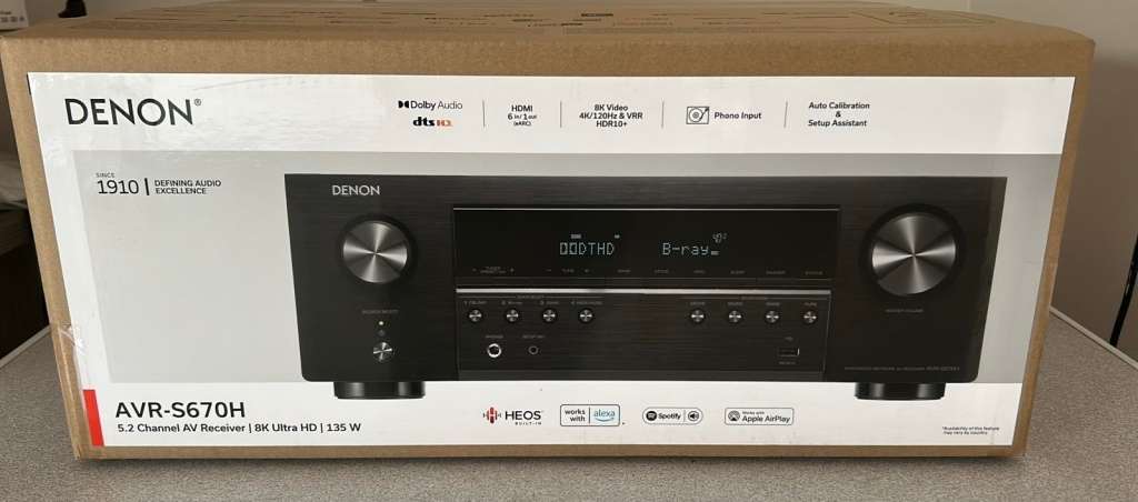 New sealed-Denon AVR-S670H 5.2 Channel AV Receiver