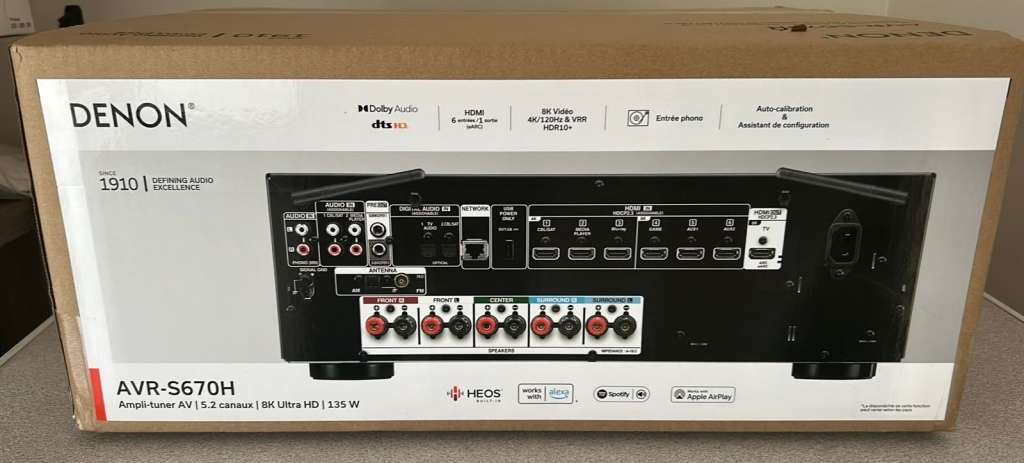 New sealed-Denon AVR-S670H 5.2 Channel AV Receiver