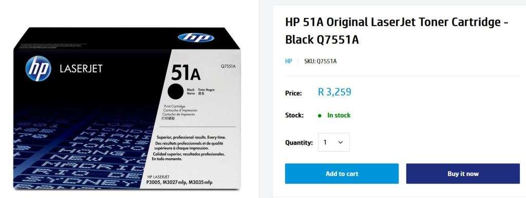HP 51A Original LaserJet Toner Cartridge - Black Q7551A - ALL FOR ONE MONEY - Worth over R25K