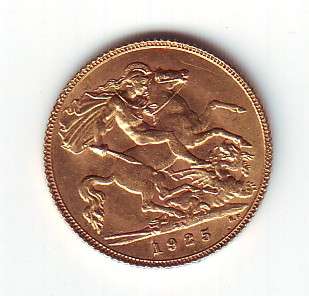 1925 Gold Half Sovereign