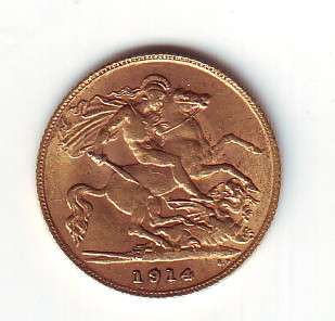 1914 King George V Gold Half Sovereign