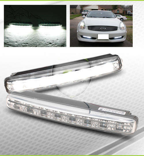 8 LED DRL Daytime Running Lights (100% Waterproof) Fits Various Cars, Hiper Bright Super White