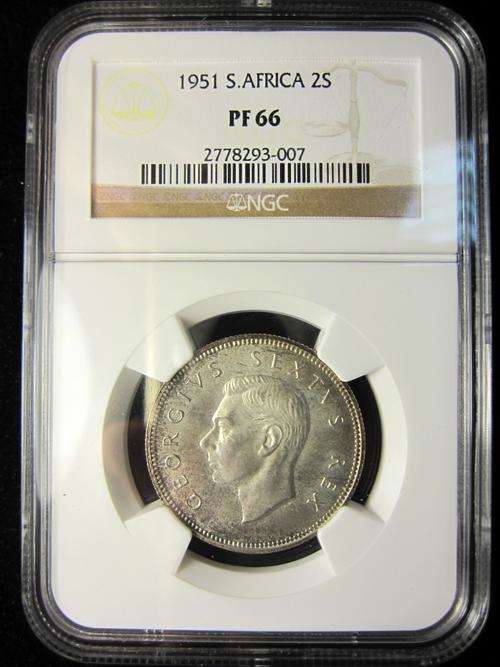1951 2 SHILLING NGC PF66@@@RARE@@@HIGH GRADE@@@R1 START