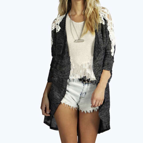 Patchwork Long-Sleeve Cardigan