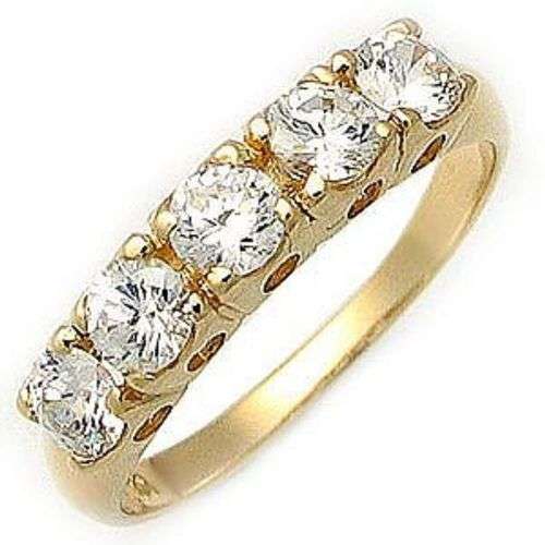 White Sapphire 18K Gold Filled Womens Ring Size 7