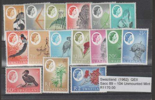 SWAZILAND (1962), QEII, SACC 89-104, UMM, AWESOME COLOUR SET, GREAT CATALOGUE VALUE