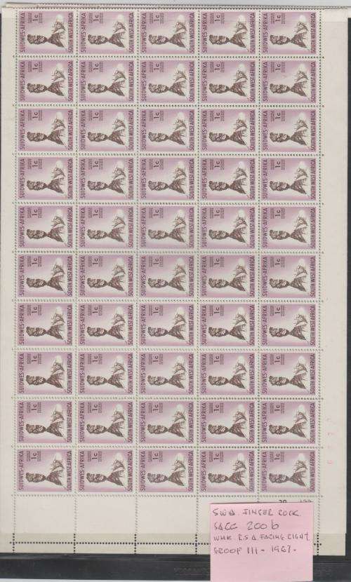 SWA, FINGER ROCK, SACC 200b, WMK RSA FACING RIGHT - GROUP 111-1967,FULL SHEET FOLDED
