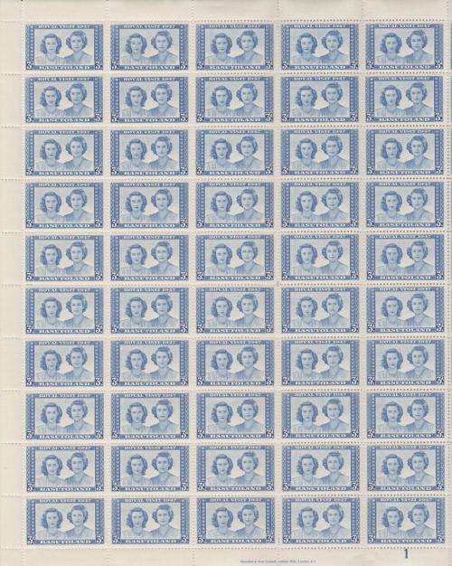 BASUTOLAND, FULL SHEETS, SOME FOLDING & SPLITTING OF PERFS, BOTTOM 2 ROW IMPRINTS INTACT, SEE SCANS