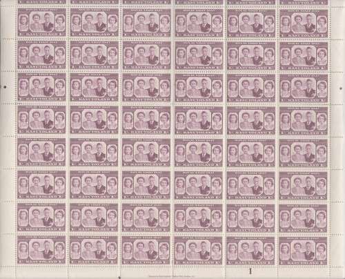 BASUTOLAND, FULL SHEETS, SOME FOLDING & SPLITTING OF PERFS, BOTTOM 2 ROW IMPRINTS INTACT, SEE SCANS