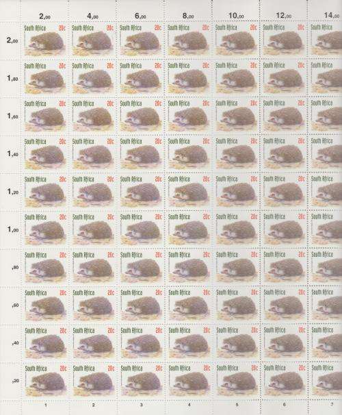 RSA, SACC 1185A, 20C 1999 REDRAWN SIXTH DEFINTIVE SHEET, FOLDED, MINT**