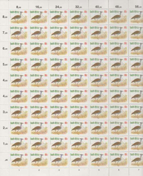 RSA, SACC 1164A, 80C 1998 REDRAWN SIXTH DEFINTIVE SHEET, FOLDED, COATED PAPER, MINT**