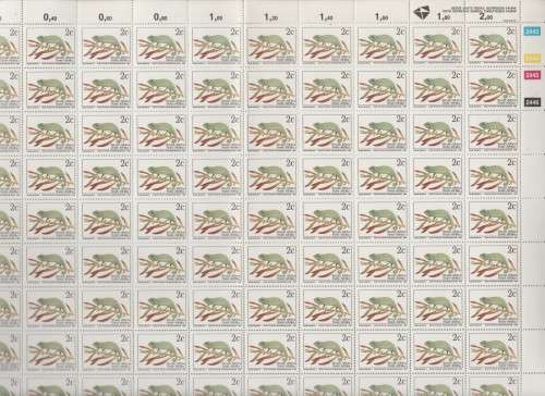 RSA - SIXTH DEFINITIVE (1C & 2c), FOLDED FULL SHEETS