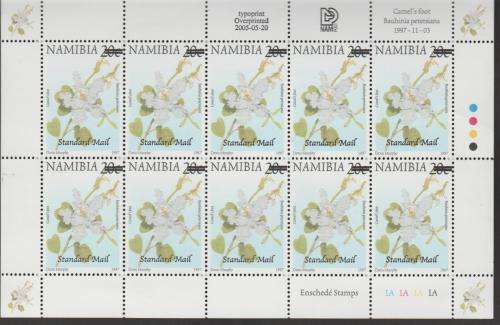 NAMIBIA: SACC 488, TYPE II, STANDARD MAIL, 20C SHEETLET, VALUED AT R2500.00