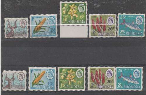 RHODESIA: SACC166-17, DUAL CURRENCY ISSUE, SET OF 5, MINT & USED