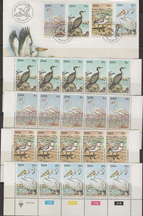 SWA: FDC & CONTROL STRIPS OF 5: SACC 339-342