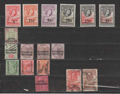 BECHUANALAND: SMALL SELECTION: SEE SCANS, MINT AND USED, UNCHECKED, CV +- R2500.00