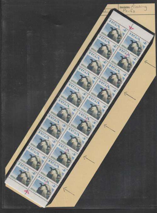 RSA: 1961/72 1st Definitive 4c, marginal Arrow block of 20 with Missing Perfs, very fine UMM