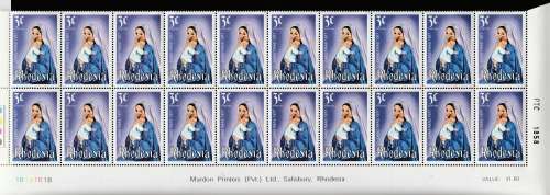 RHODESIA CHRISTMAS 1977 (A&B) IMPRINT BLOCKS NICE ITEM MINT