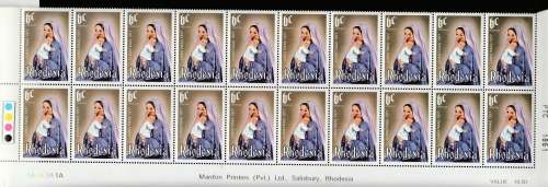 RHODESIA CHRISTMAS 1977 (A&B) IMPRINT BLOCKS NICE ITEM MINT