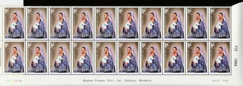 RHODESIA CHRISTMAS 1977 (A&B) IMPRINT BLOCKS NICE ITEM MINT