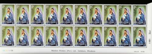 RHODESIA CHRISTMAS 1977 (A&B) IMPRINT BLOCKS NICE ITEM MINT