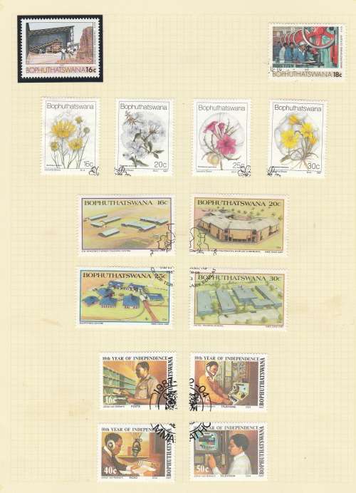 BOPHUTHATSWANA COLLECTION ON PAGES, SEE SCANS