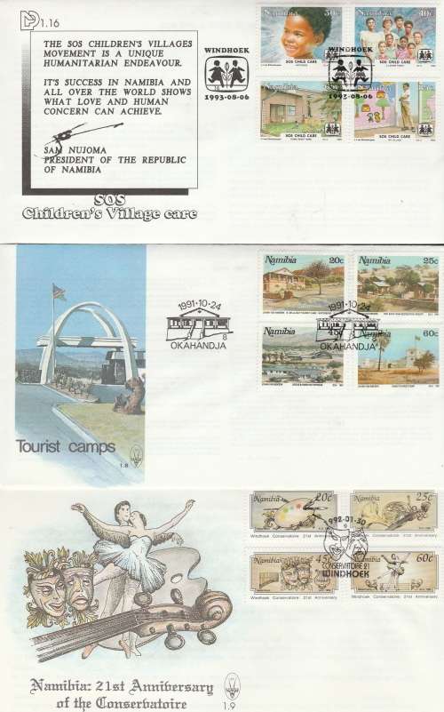 NAMIBIA: NICE SELECTION FDC VIEW SCANS X12 NICE  ITEM