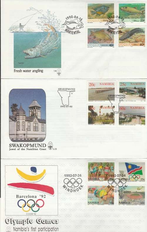 NAMIBIA: NICE SELECTION FDC VIEW SCANS X12 NICE  ITEM