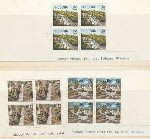 RHODESIA: SELECTION MINT IMPRINT BLOCKS SEE SCANS (X4) NICE ITEM