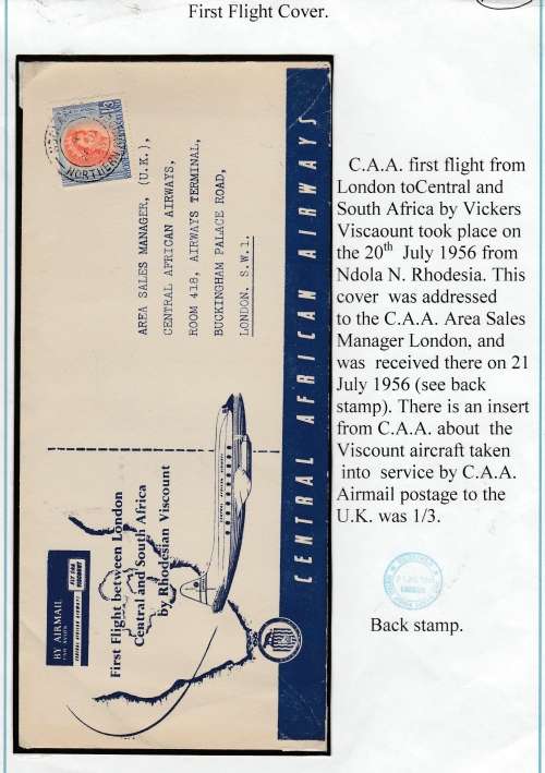 RHODESIA NYASALAND: FIRST FLIGHT COVER WITH WRITE UP SEE SCAN  INTERESTING ITEM