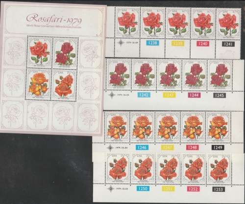 RSA : 04.10.1979 SACC 470-473 CONTROL STRIPS + MINIATURE SHEET UMM SEE SCAN
