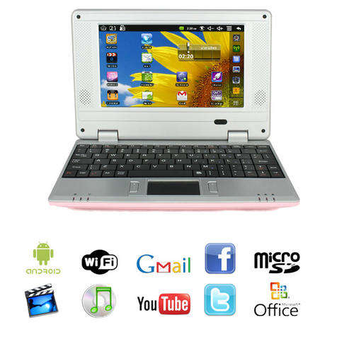 FREE POSTAGE& NO IMPORT DUTIES PINK 7inch 8650 Mini Netbook Laptop WiFi Google Android 2.2