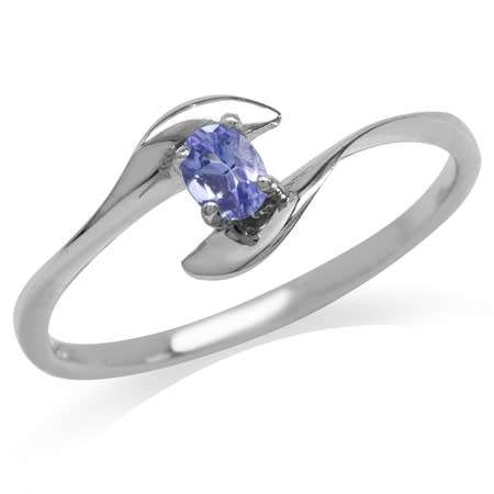 Sterling Silver ring - Natural TANZANITE (size 7.5 / P)