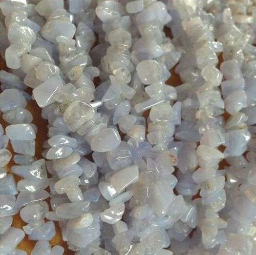 Natural BLUE LACE AGATE chipstrand +-90cm