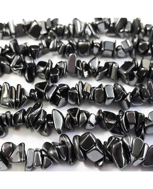 Natural HEMATITE chipstrand +-90cm