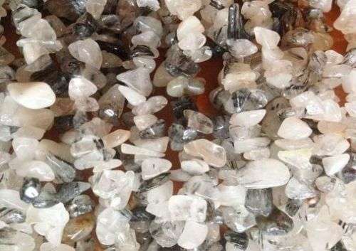 Natural TOURMALINATED QUARTZ chipstrand +-90cm