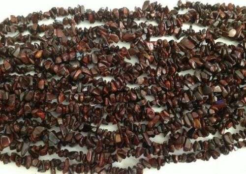 Natural RED TIGER EYE chipstrand +-90cm