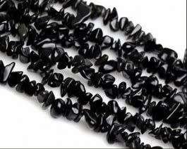 Natural BLACK TOURMALINE chipstrand +-90cm