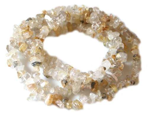 Natural RUTILATED QUARTZ chipstrand +-90cm