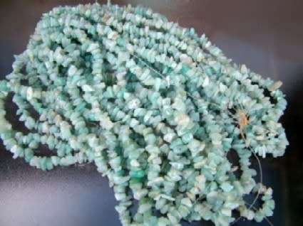 Natural BLUE AMAZONITE chipstrand +-90cm