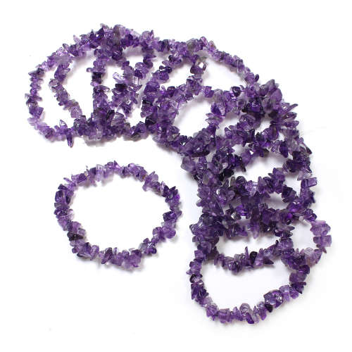Natural chipstrand bracelet - AMETHYST DARK