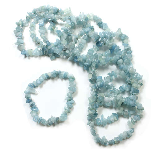 Natural chipstrand bracelet - AQUAMARINE / BERYL